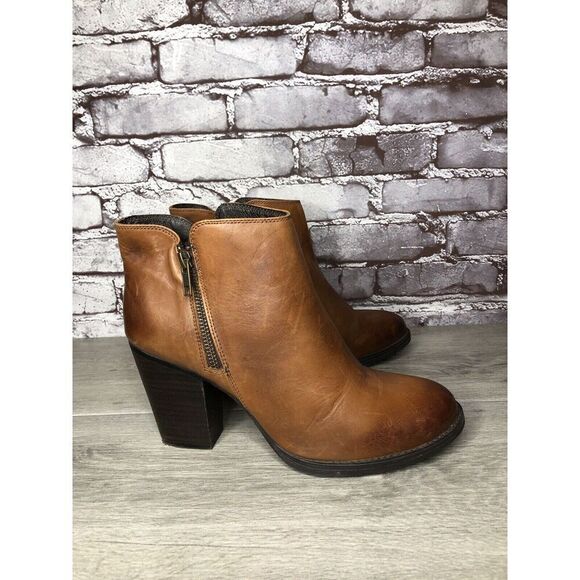 Krbonell Brown Ankle Double Sided Zipper Heeled Booties Boots Women Sz 9M US/40 - Picture 3 of 16